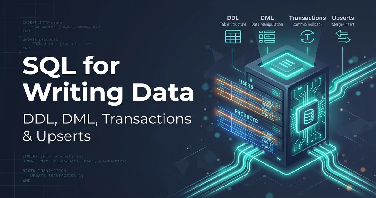 SQL for Writing Data: DDL, DML, Transactions & Upserts